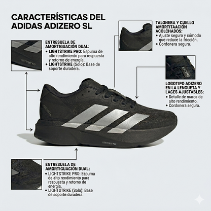 ADIDAS ADIZERO SL • Máximo Confort • 70% OFF Solo Hoy